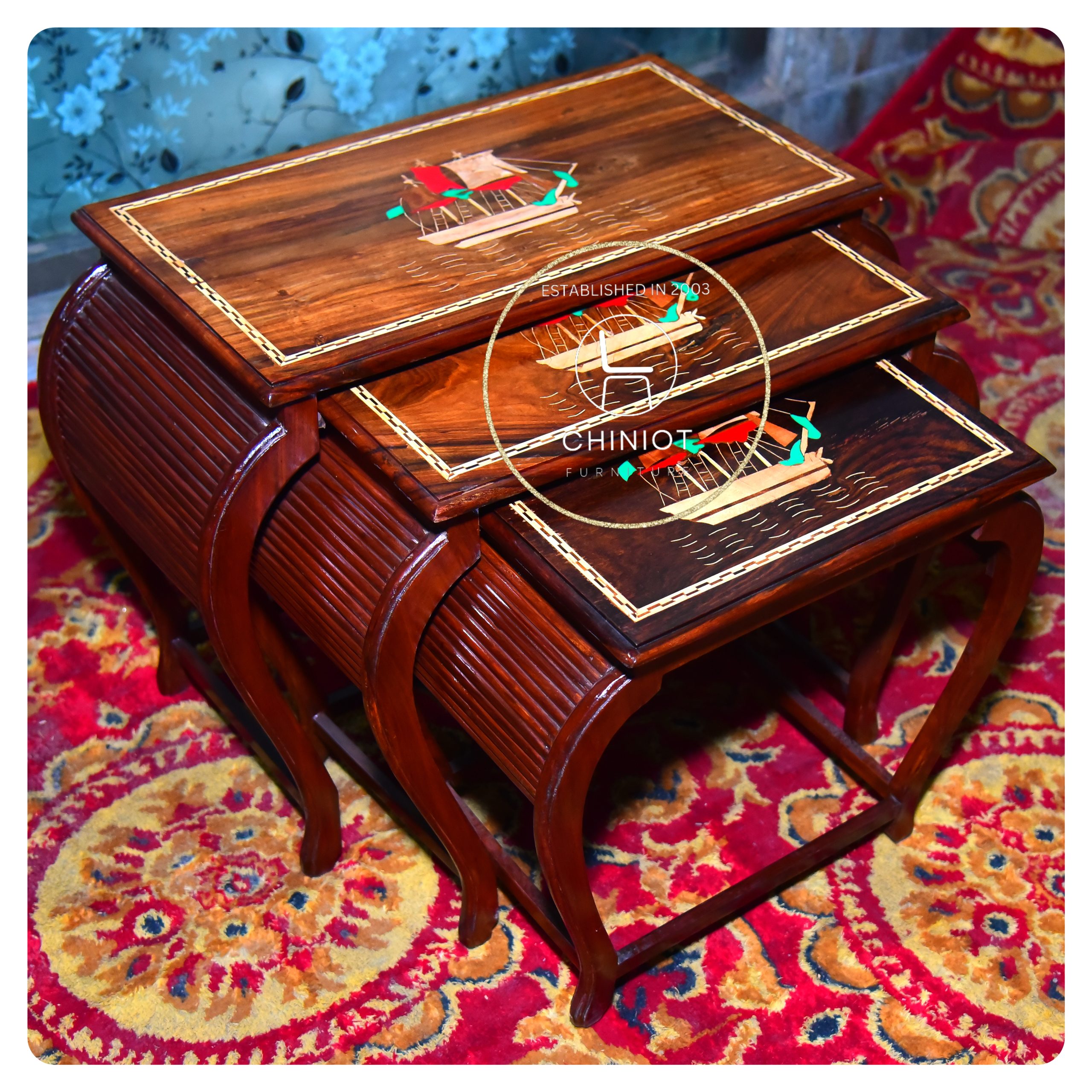 Nesting Table Ship Curve (Set Of 3)