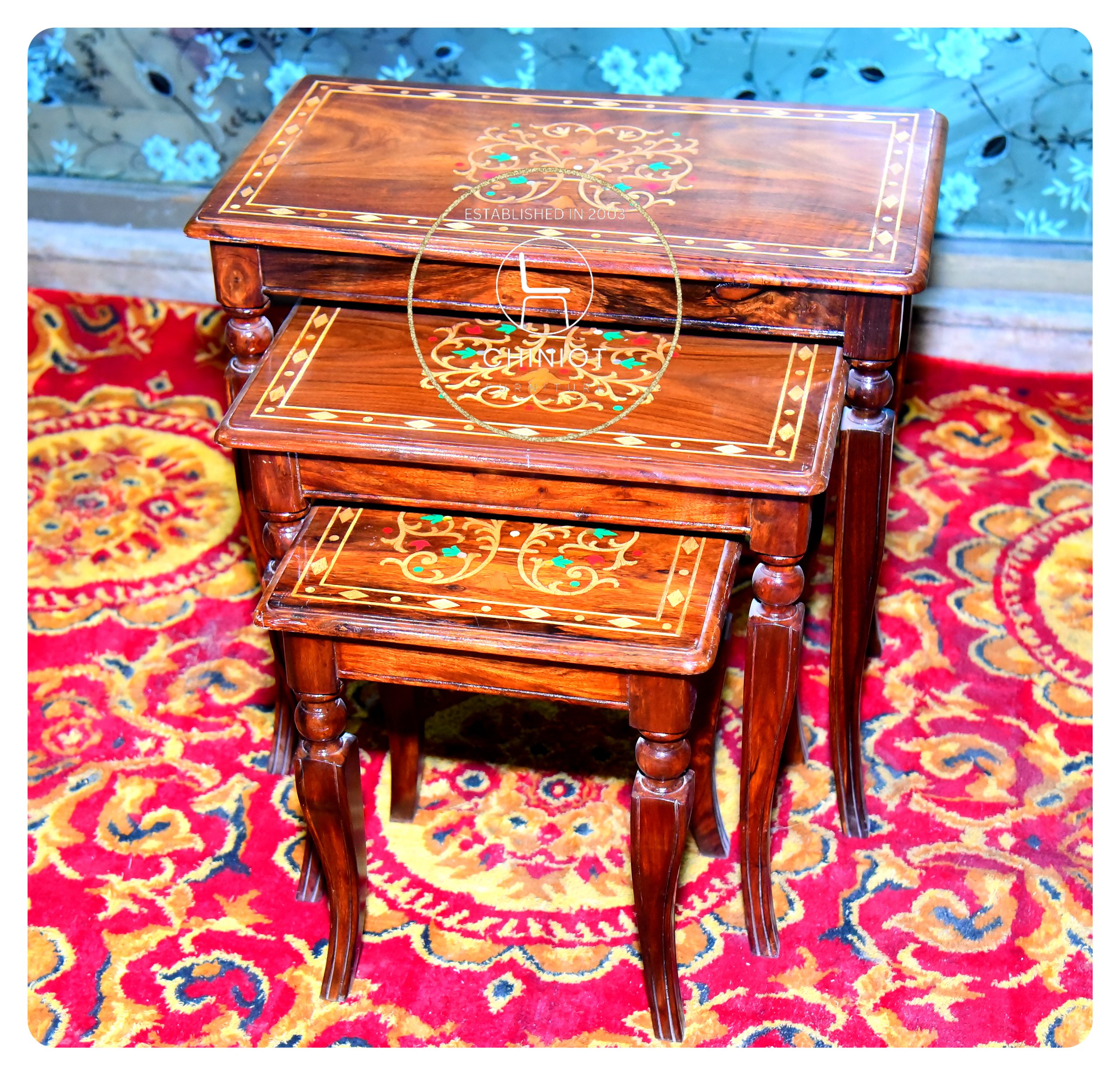 Nesting Tables Rangoli (Set Of 3) - Image 2