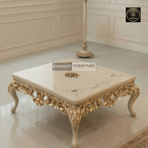 Handcrafted and Hand-Painted Antique Ivory Victorian Center Table Set by Ustad Akhtar Abbas from Chiniot Furniture